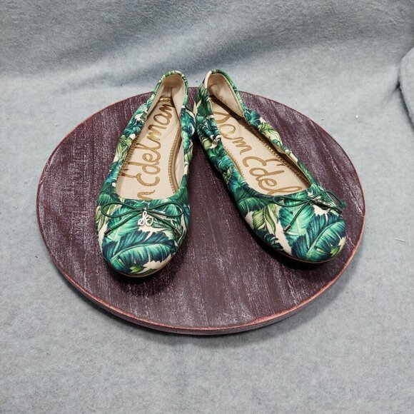 Sam Edelman Womens Green Leaf Ballet Flats - Picture 1 of 9